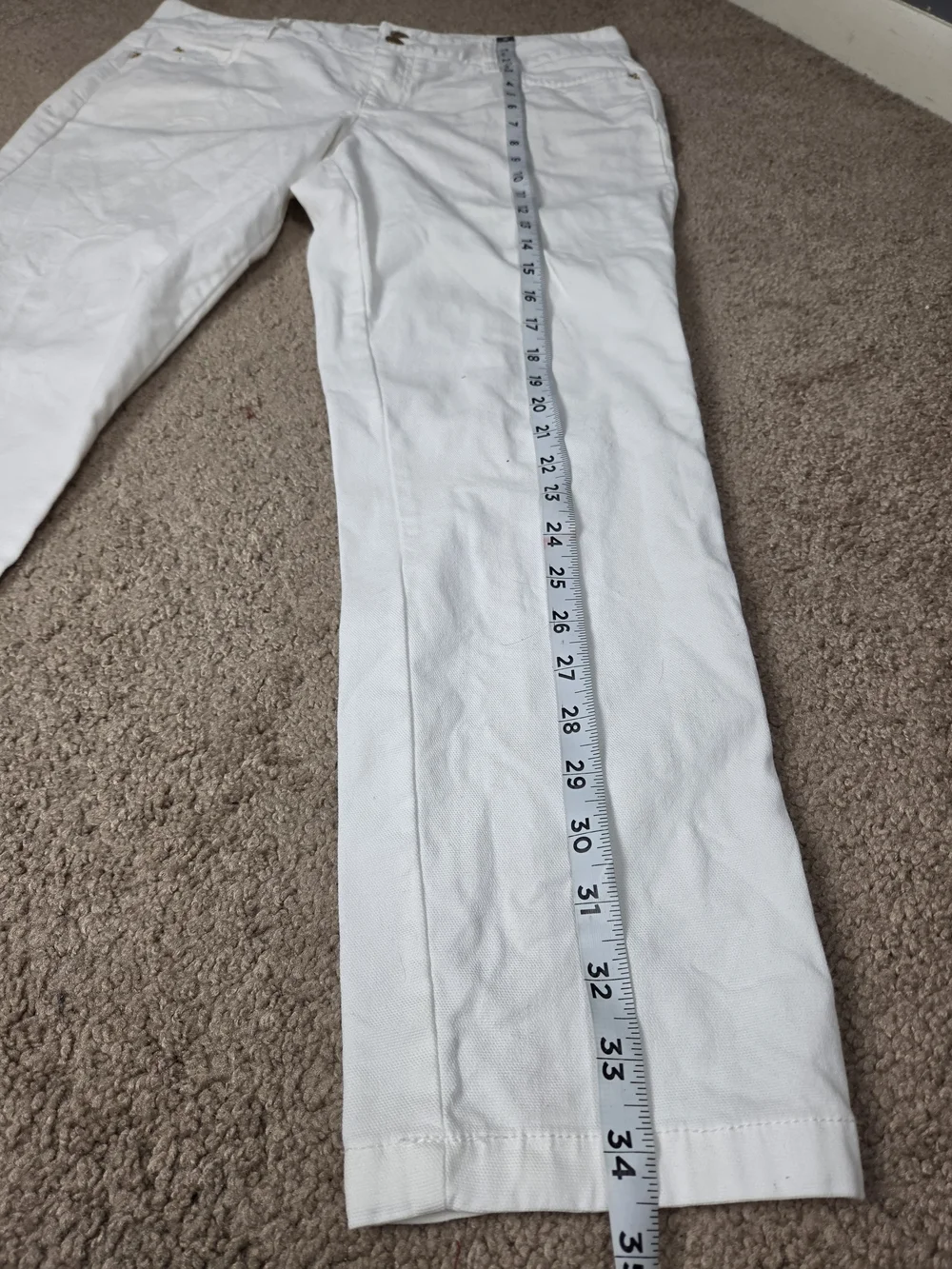 Michael Kors White Cotton Blend Pants with Beige Label